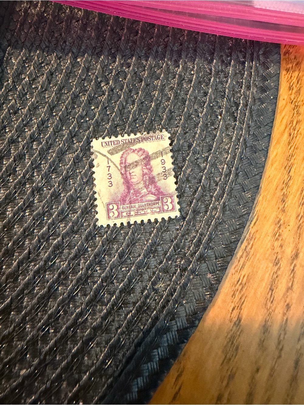 Vintage 1933 General Oglethorpe 3 Cent Canceled Stamp